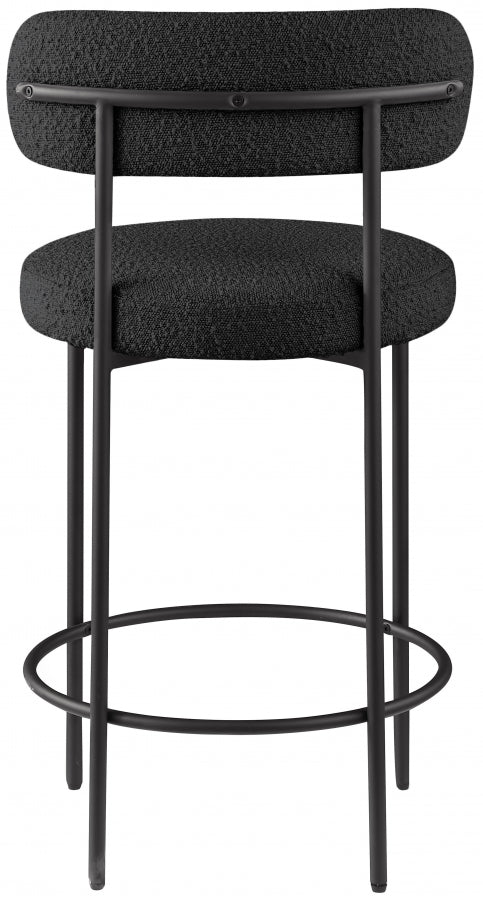 Black Beacon Boucle Fabric Bar / Counter Stools, Set of 2 from Meridian - Luna Furniture