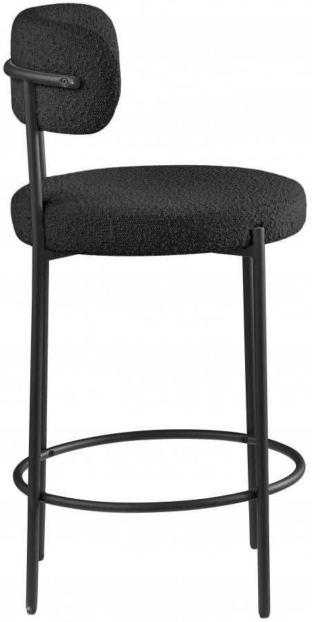 Black Beacon Boucle Fabric Bar / Counter Stools, Set of 2 from Meridian - Luna Furniture