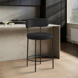 Black Beacon Boucle Fabric Bar / Counter Stools, Set of 2 from Meridian - Luna Furniture