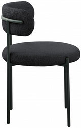 Beacon Black Boucle Fabric Dining Chair, Set of 2 from Meridian - Luna Furniture