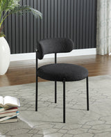 Beacon Black Boucle Fabric Dining Chair, Set of 2 from Meridian - Luna Furniture