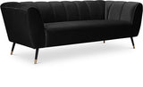 Beaumont Black Velvet Sofa from Meridian - Luna Furniture