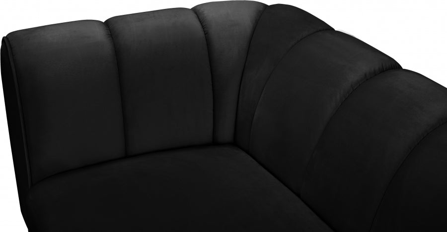 Beaumont Black Velvet Sofa from Meridian - Luna Furniture