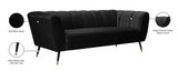 Beaumont Black Velvet Sofa from Meridian - Luna Furniture