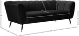 Beaumont Black Velvet Sofa from Meridian - Luna Furniture