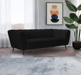 Beaumont Black Velvet Sofa from Meridian - Luna Furniture