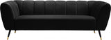 Beaumont Black Velvet Sofa from Meridian - Luna Furniture