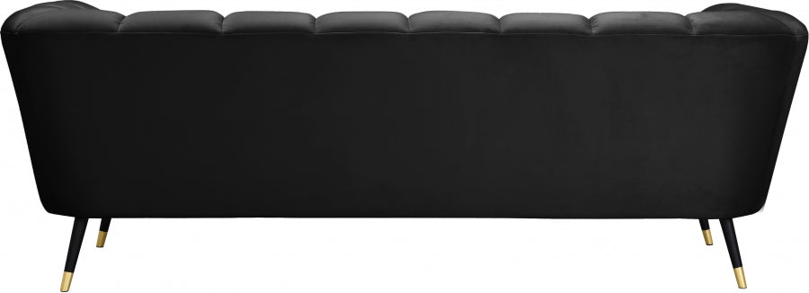 Beaumont Black Velvet Sofa from Meridian - Luna Furniture