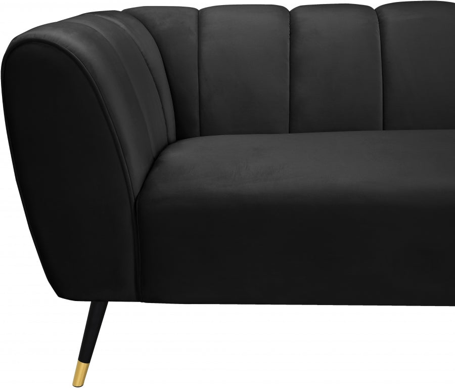 Beaumont Black Velvet Sofa from Meridian - Luna Furniture