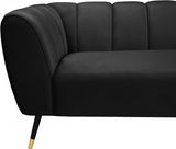 Beaumont Black Velvet Sofa from Meridian - Luna Furniture