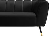 Beaumont Black Velvet Sofa from Meridian - Luna Furniture