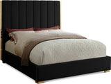 Becca Black Velvet King Bed from Meridian - Luna Furniture