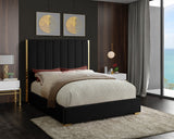 Becca Black Velvet King Bed from Meridian - Luna Furniture