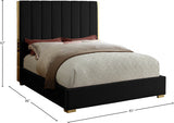 Becca Black Velvet King Bed from Meridian - Luna Furniture