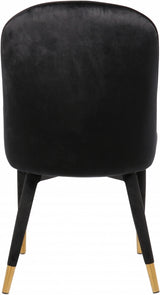 Belle Black Velvet Dining Chair, Set of 2 from Meridian - Luna Furniture