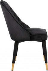 Belle Black Velvet Dining Chair, Set of 2 from Meridian - Luna Furniture