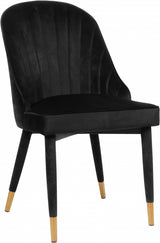 Belle Black Velvet Dining Chair, Set of 2 from Meridian - Luna Furniture