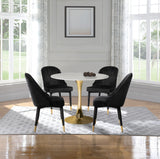 Belle Black Velvet Dining Chair, Set of 2 from Meridian - Luna Furniture