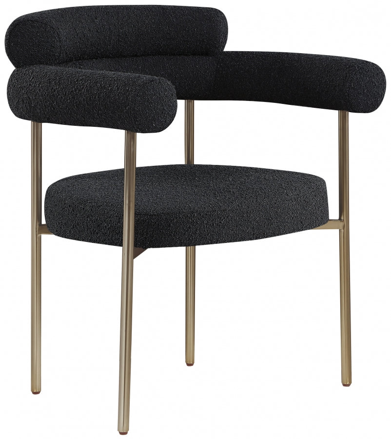 Blake Black Boucle Fabric Dining Chair, Set of 2 from Meridian - Luna Furniture