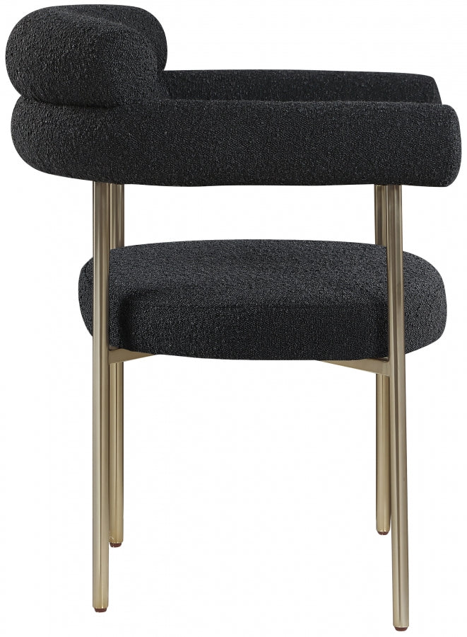 Blake Black Boucle Fabric Dining Chair, Set of 2 from Meridian - Luna Furniture