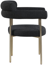 Blake Black Boucle Fabric Dining Chair, Set of 2 from Meridian - Luna Furniture