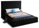 Bliss Black Velvet Full Bed from Meridian - Luna Furniture