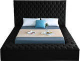 Bliss Black Velvet Full Bed from Meridian - Luna Furniture