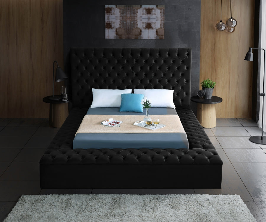 Bliss Black Velvet Full Bed from Meridian - Luna Furniture