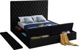 Bliss Black Velvet Full Bed from Meridian - Luna Furniture