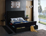 Bliss Black Velvet King Bed from Meridian - Luna Furniture