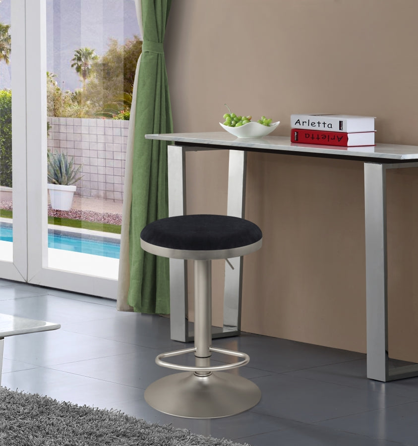 Brody Black/Silver Adjustable Stool from Meridian - Luna Furniture