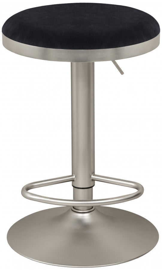 Brody Black/Silver Adjustable Stool from Meridian - Luna Furniture