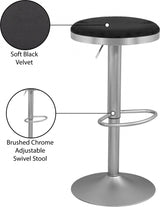 Brody Black/Silver Adjustable Stool from Meridian - Luna Furniture