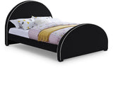 Brody Black Velvet King Bed from Meridian - Luna Furniture