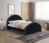 Brody Black Velvet King Bed from Meridian - Luna Furniture