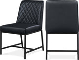 Bryce Black Faux Leather Dining Chair, Set of 2 from Meridian - Luna Furniture