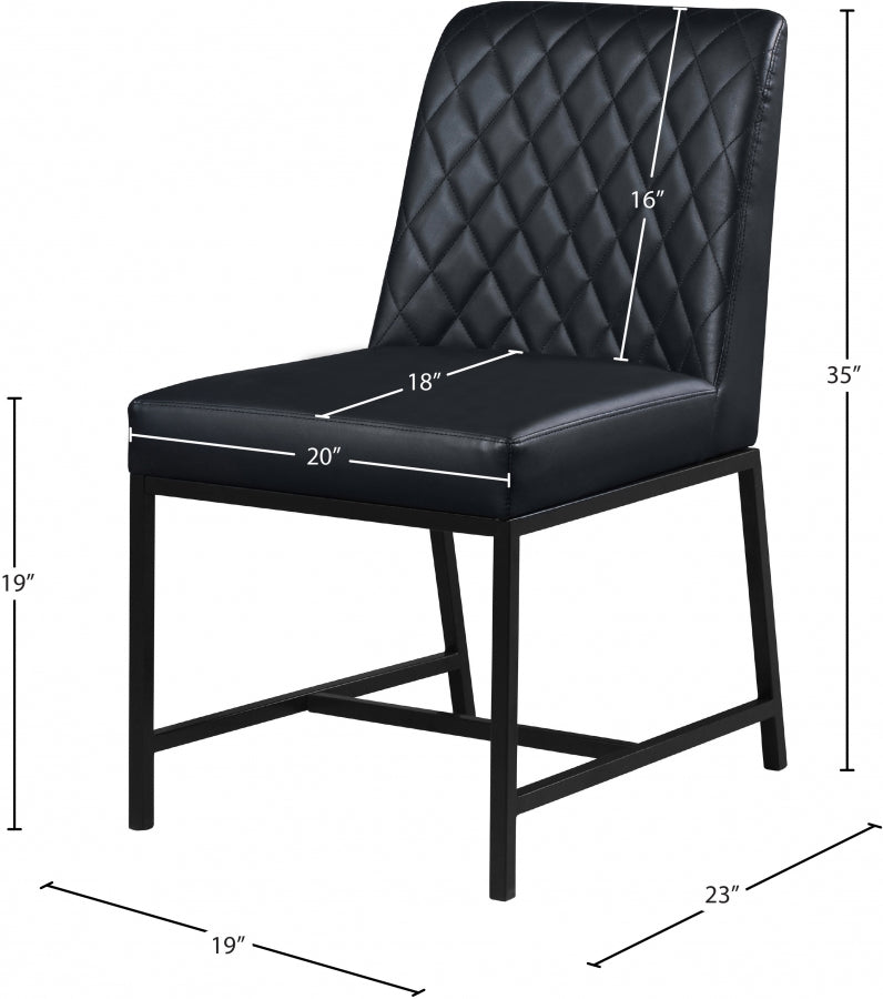 Bryce Black Faux Leather Dining Chair, Set of 2 from Meridian - Luna Furniture