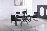 Bryce Black Faux Leather Dining Chair, Set of 2 from Meridian - Luna Furniture