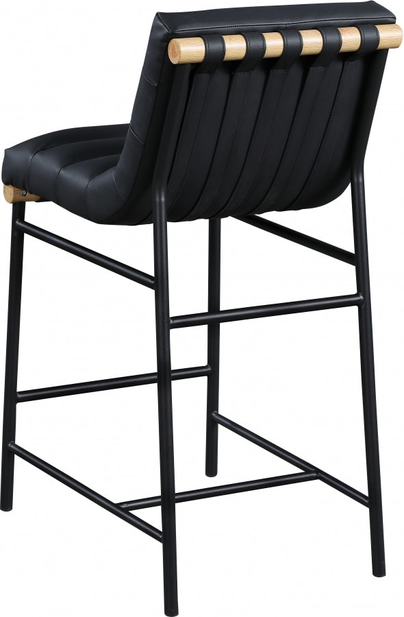 Burke Black Faux Leather Counter Stool from Meridian - Luna Furniture