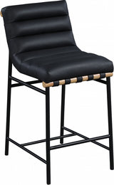 Burke Black Faux Leather Counter Stool from Meridian - Luna Furniture