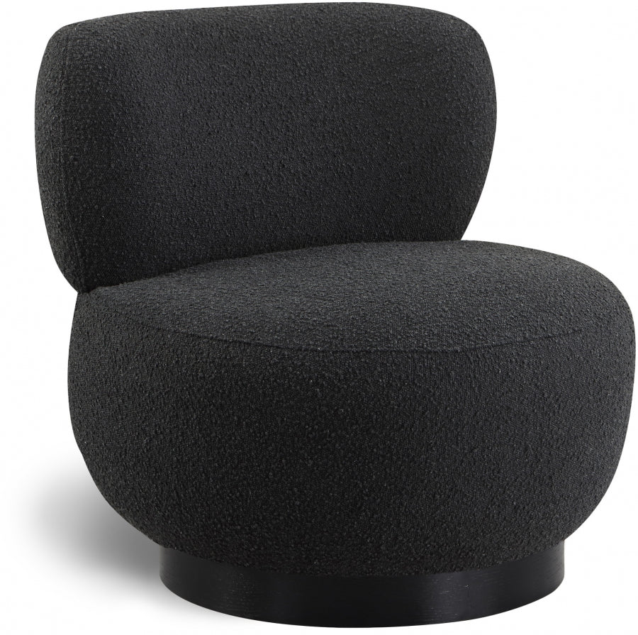 Calais Black Boucle Fabric Accent Chair from Meridian - Luna Furniture