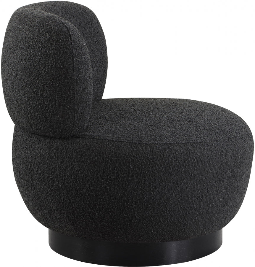 Calais Black Boucle Fabric Accent Chair from Meridian - Luna Furniture