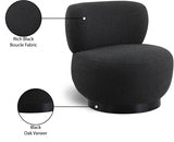 Calais Black Boucle Fabric Accent Chair from Meridian - Luna Furniture