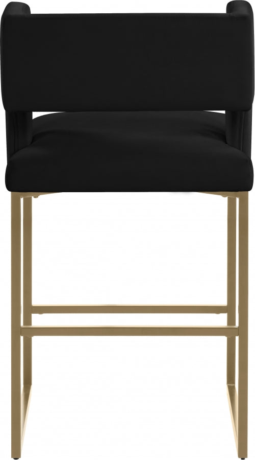 Caleb Black Velvet Counter Stool, Set of 2 from Meridian - Luna Furniture