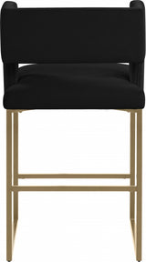 Caleb Black Velvet Counter Stool, Set of 2 from Meridian - Luna Furniture