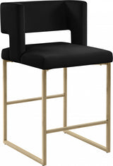 Caleb Black Velvet Counter Stool, Set of 2 from Meridian - Luna Furniture