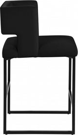 Caleb Black Velvet Counter Stool, Set of 2 from Meridian - Luna Furniture