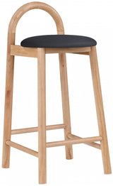 Calvin Black Faux Leather Counter Stool from Meridian - Luna Furniture