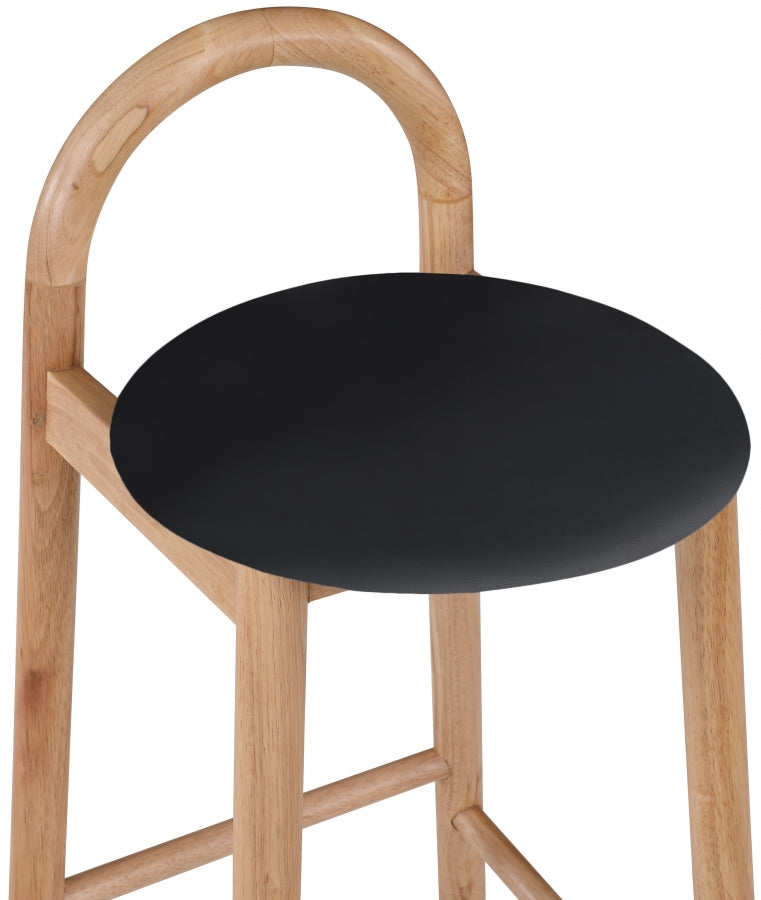 Calvin Black Faux Leather Counter Stool from Meridian - Luna Furniture