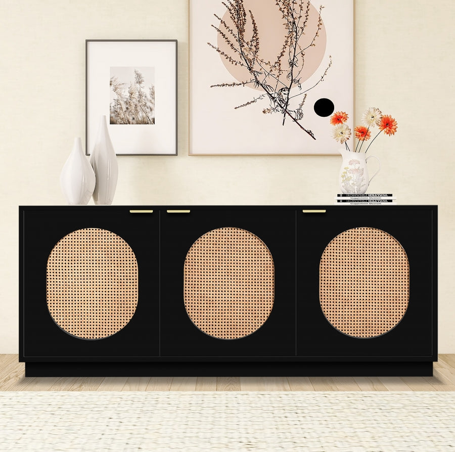 Cane Black Sideboard | Buffet from Meridian - Luna Furniture